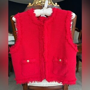 J Crew stretch cotton boucle vest